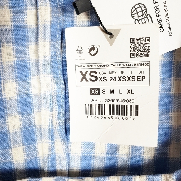 ZARA gingham plaid top blogger favorite NWT - Picture 4 of 7